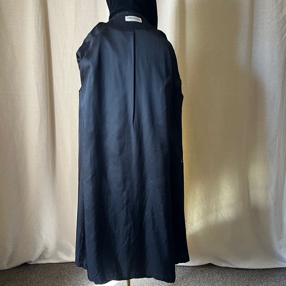 Vintage Forecaster Boston Hooded‎ Wool Coat Black Minimalist Size 8 USA - Picture 6 of 8